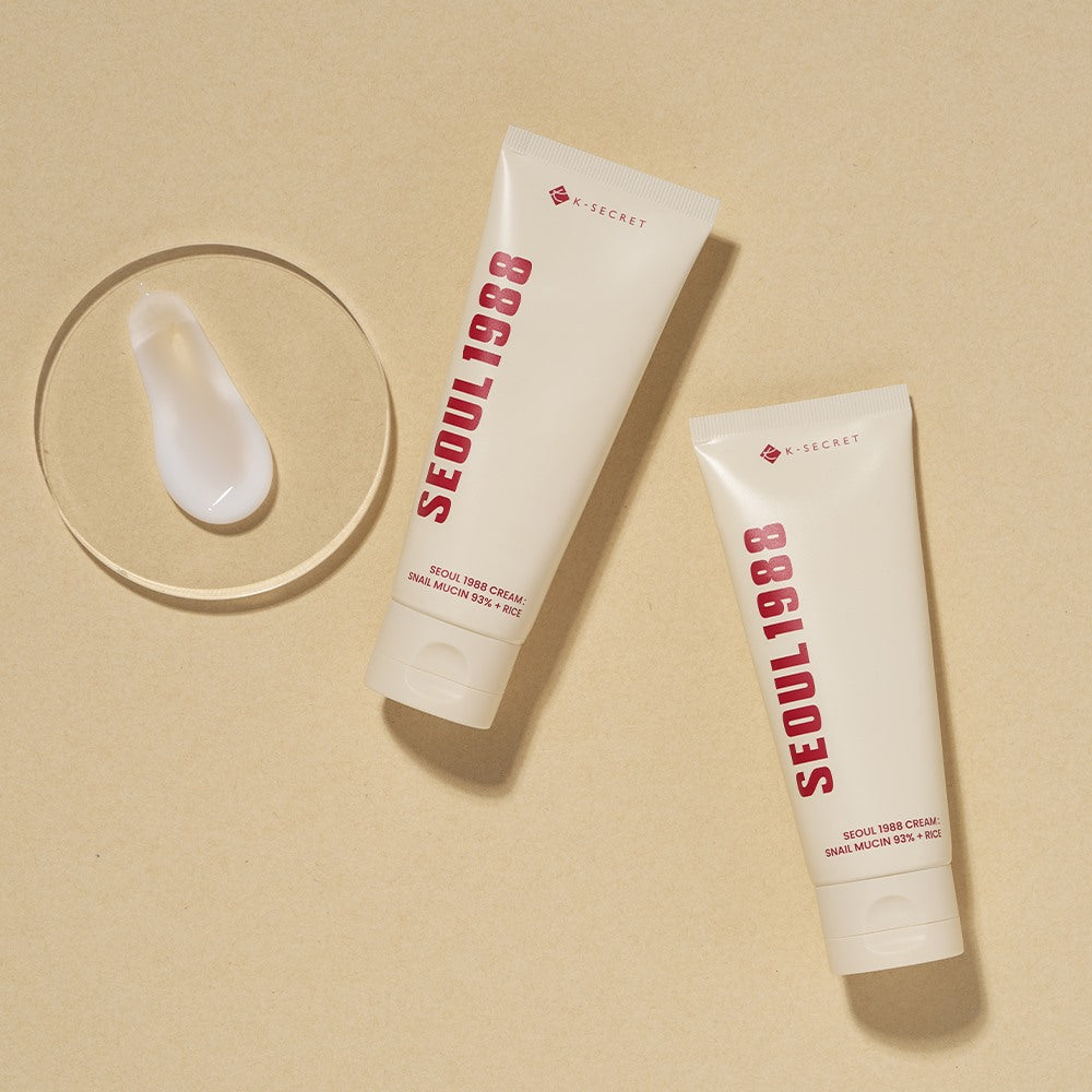 K-SECRET SEOUL 1988 CREAM : SNAIL MUCIN 93% + RICE 100 ML