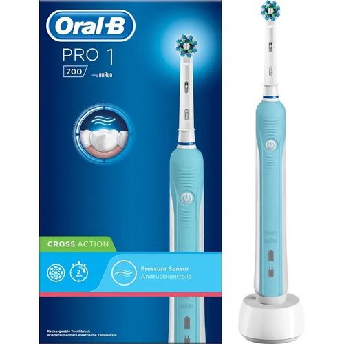 ORAL-B PRO 1 700 BROSSE À DENTS ÉLECTRIQUE CROSS ACTION BLEU