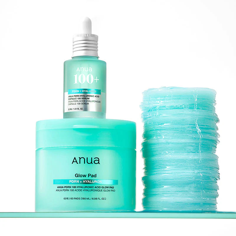 ANUA PDRN 100 HYALURONIC ACID GLOW 60 ML PADS 180 ML