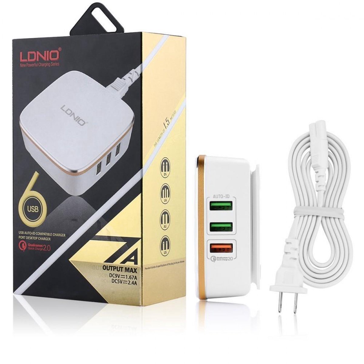 CHARGEUR LDNIO A6704 FAST AVEC 6 PORTS USB