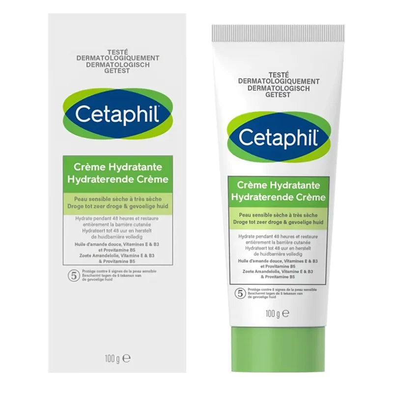 CETAPHIL CRÈME HYDRATANTE PEAU SENSIBLE SÈCHE À TRÈS SÈCHE 100G