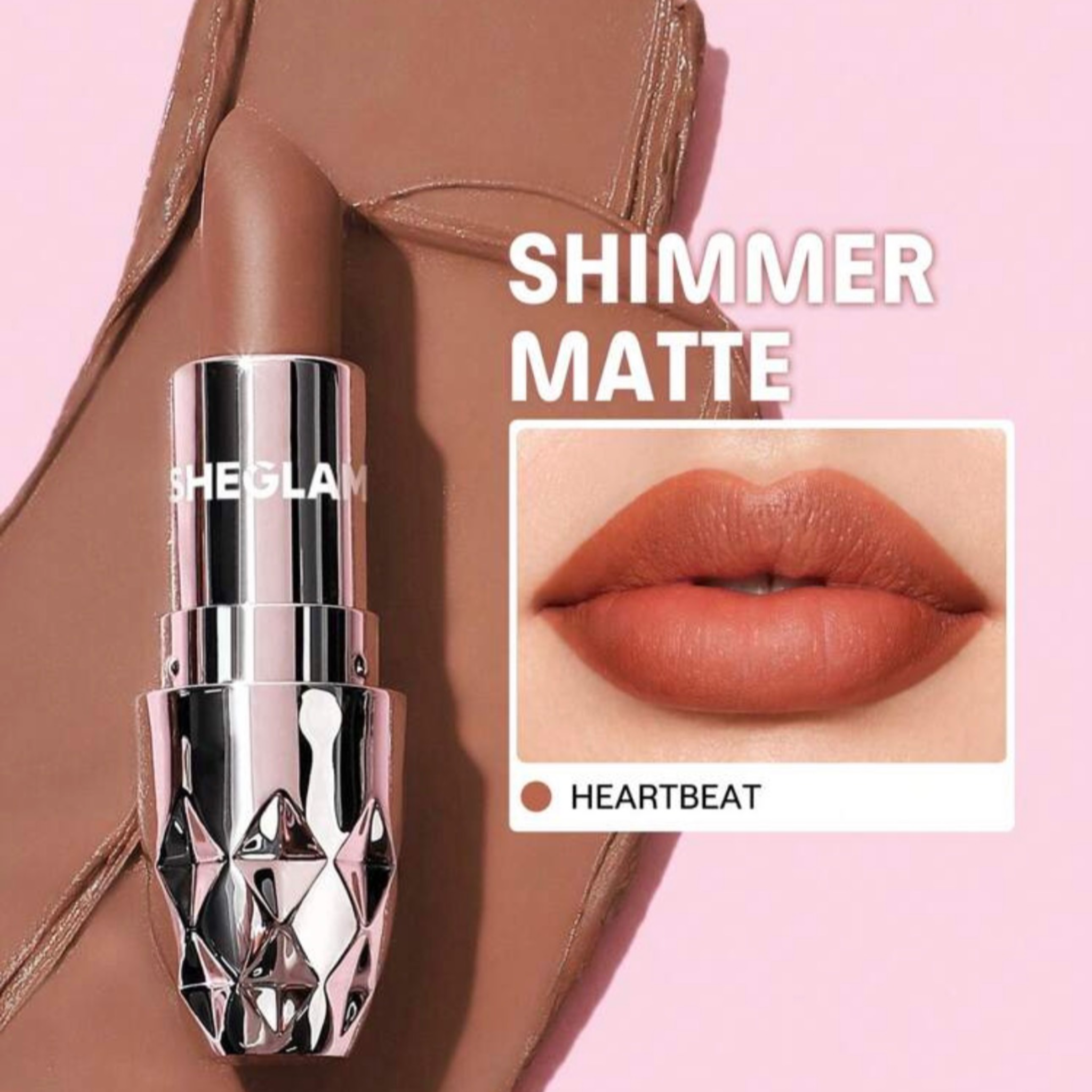 SHEGLAM ROUGE A LÈVRES STARLIGHT VELVET SHIMMER MATTE COULEUR HEARTBEAT