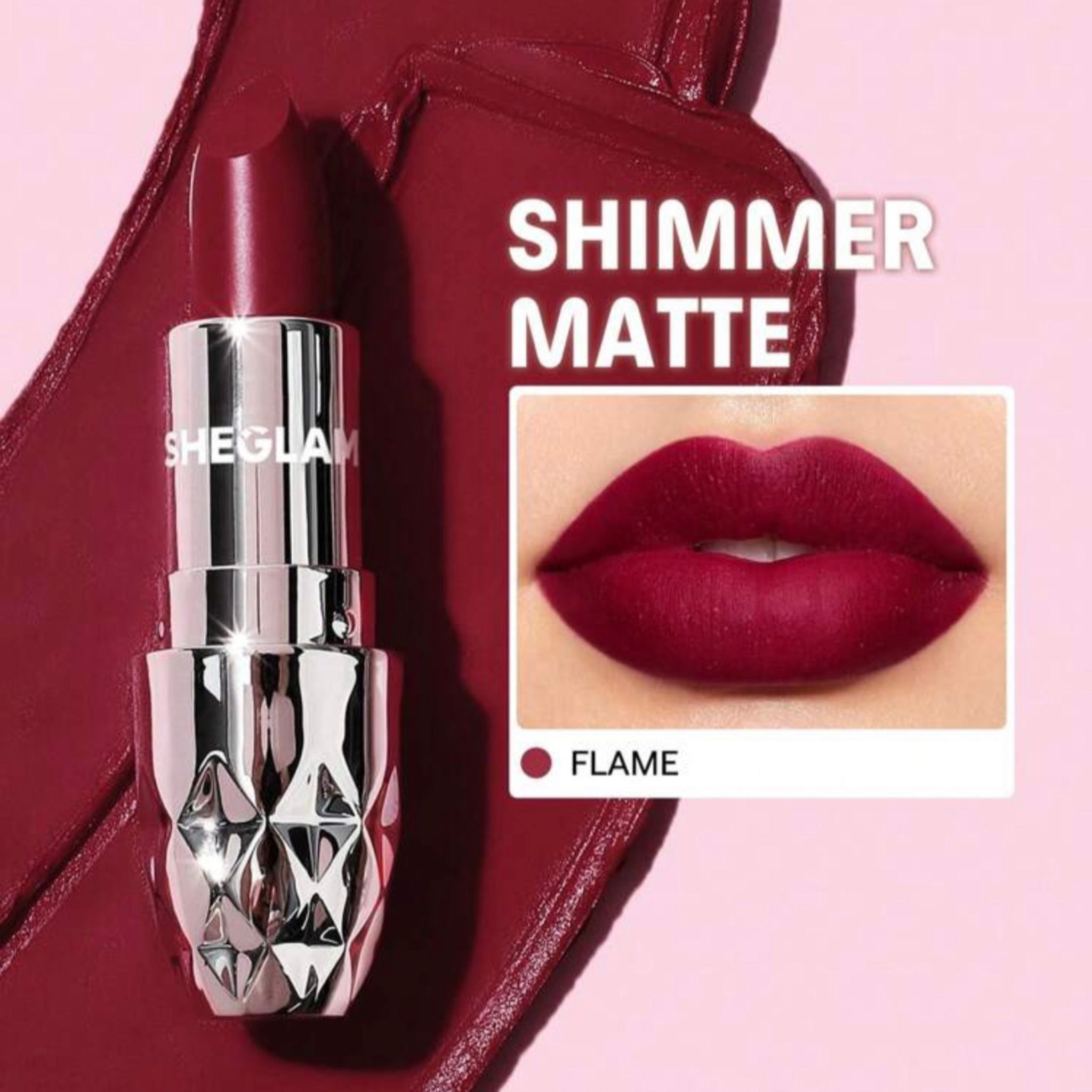 SHEGLAM ROUGE A LÈVRES STARLIGHT VELVET SHIMMER MATTE COULEUR FLAME