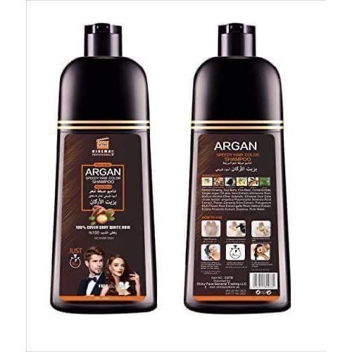 SHAMPOOING COLORANT NATUREL MARRON FONCÉ - FAST - À L’HUILE D’ARGAN - 400ML