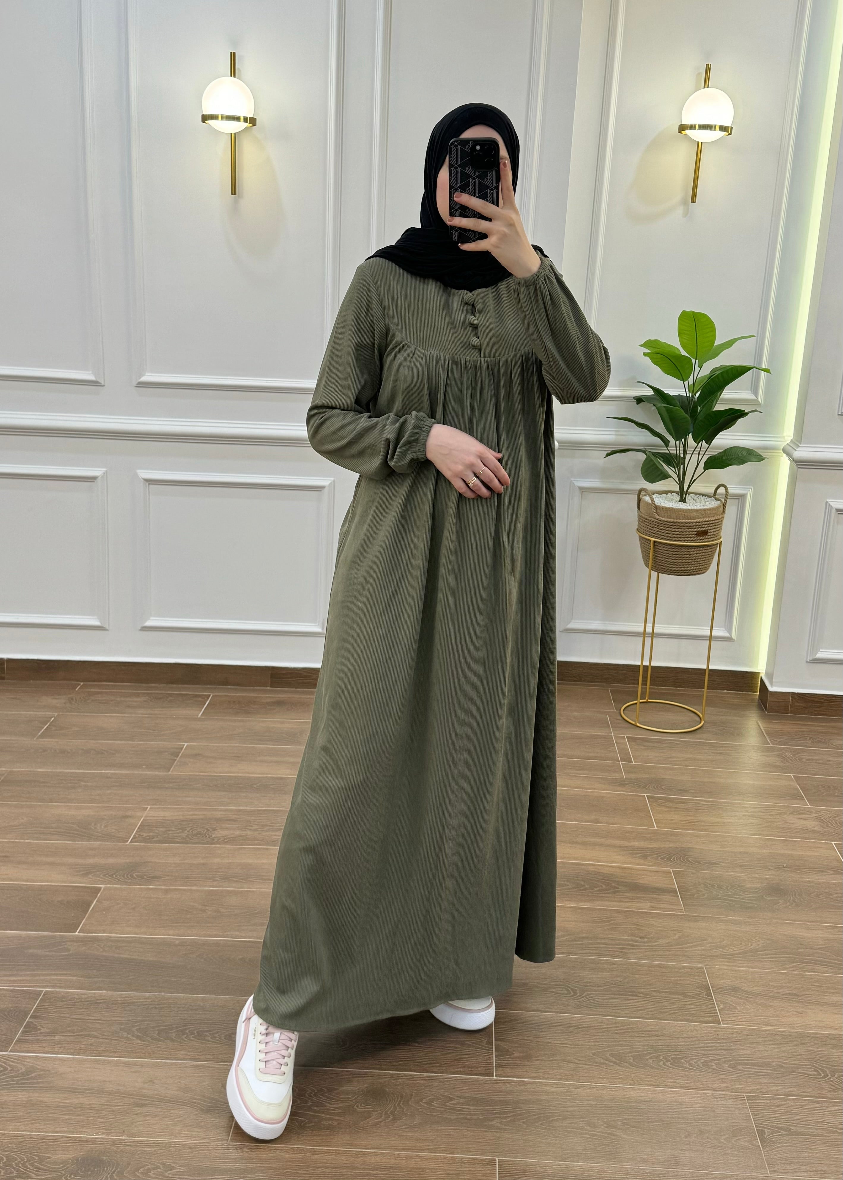 HIJAB HIVER SIMPLE COULEUR VERT BOUTEILLE