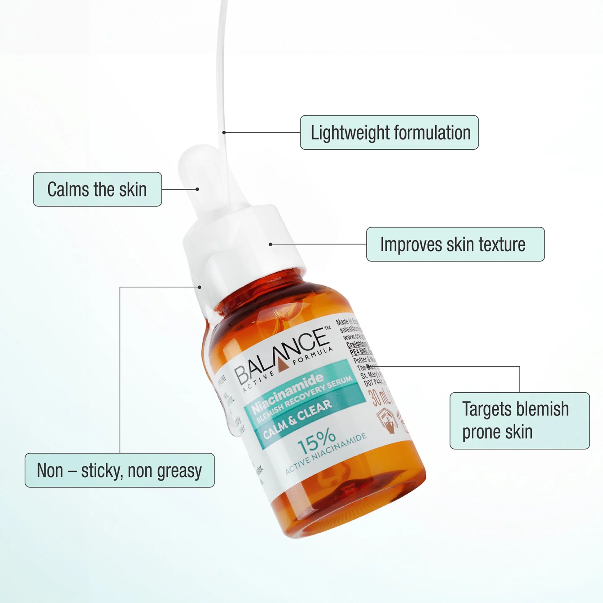 BALANCE ACTIVE FORMULA NIACINAMIDE BLEMISH RECOVERY SERUM 30ML