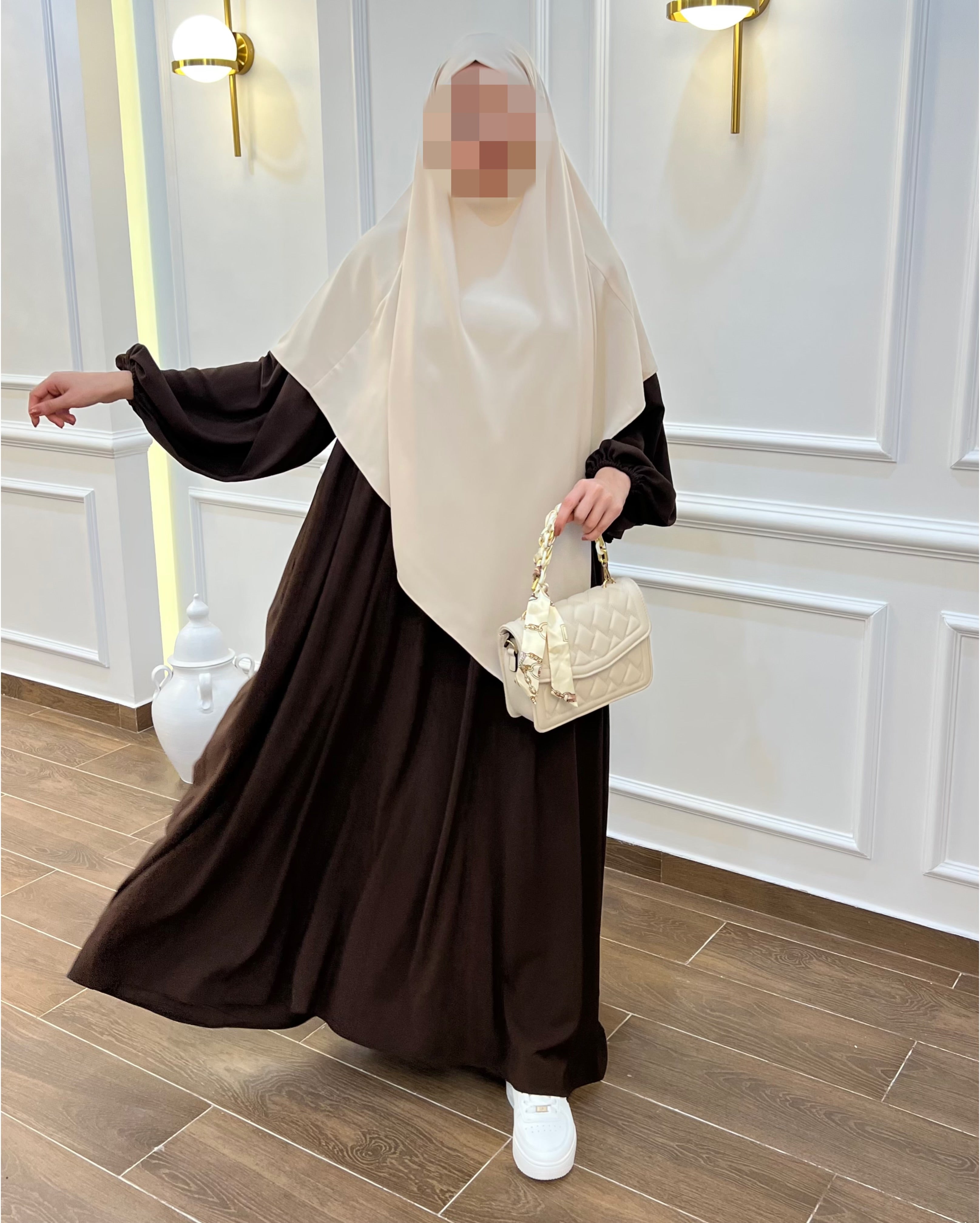 HIJAB CHAR3i TRÈS CONFORTABLE EN MARRON