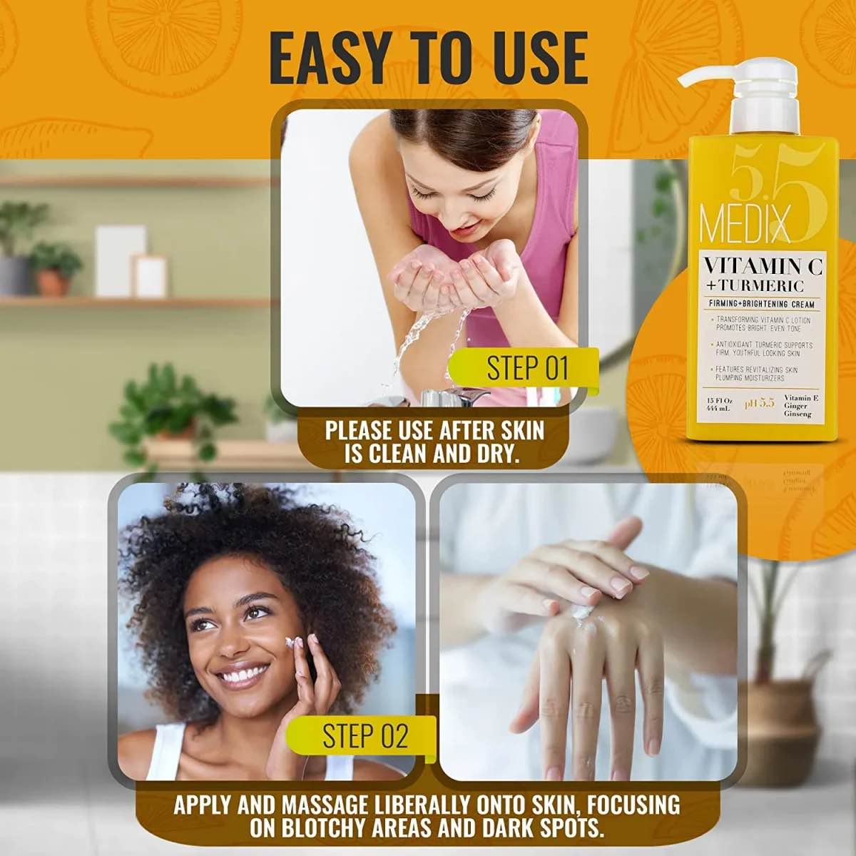 MEDIX 5.5 VITAMIN C CREAM + TURMERIC 444ML