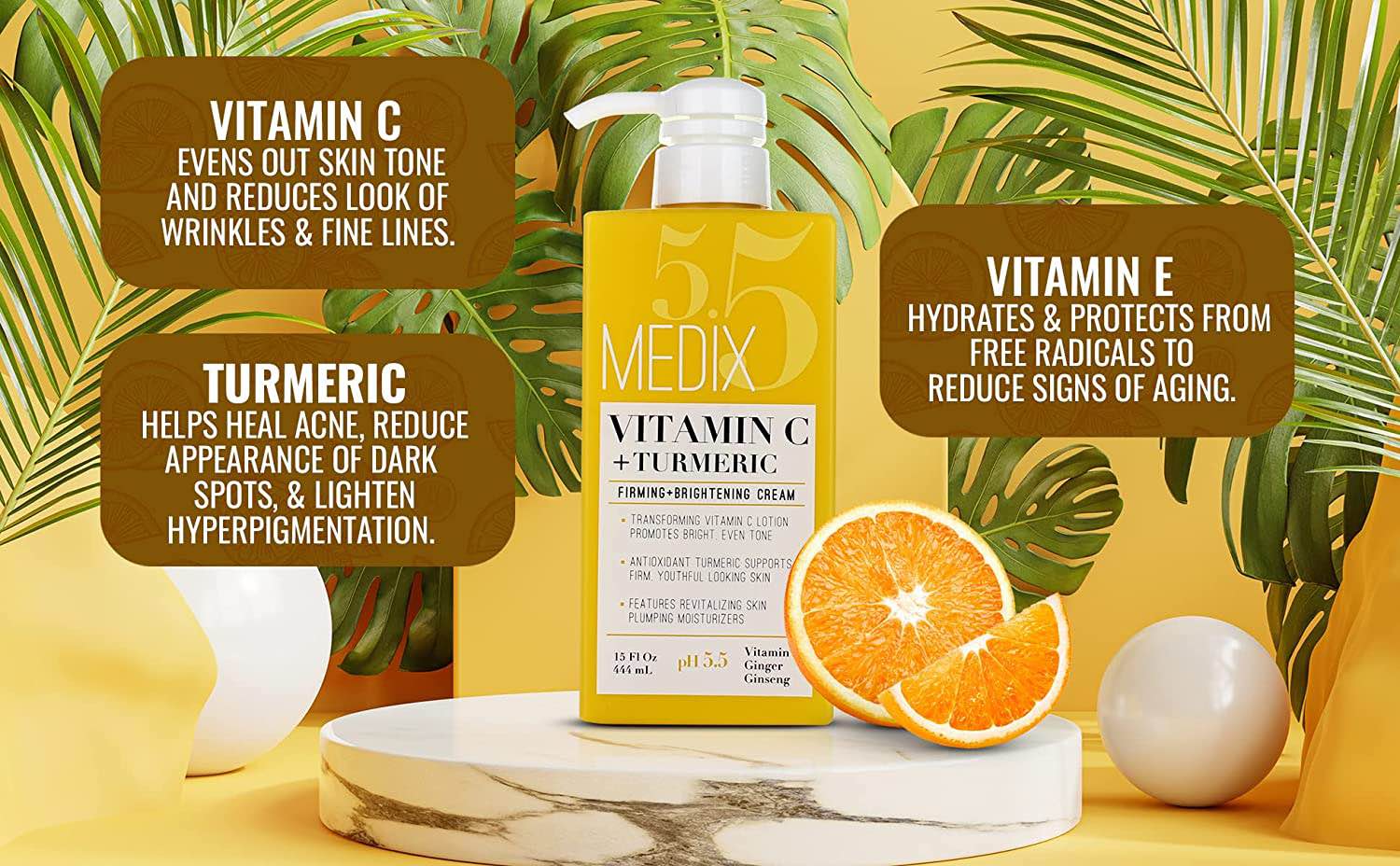 MEDIX 5.5 VITAMIN C CREAM + TURMERIC 444ML
