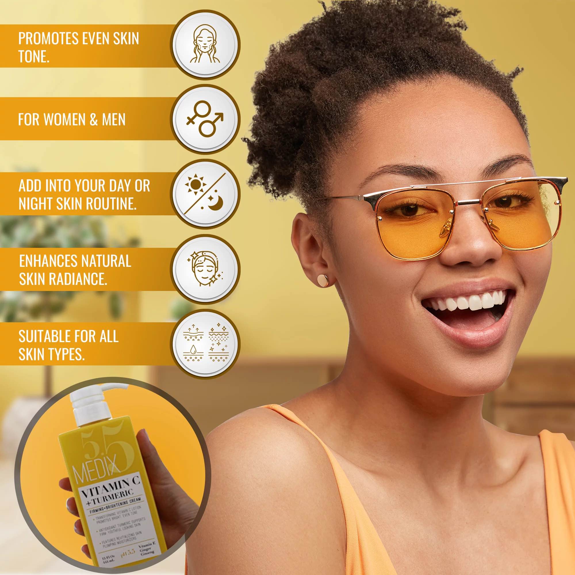 MEDIX 5.5 VITAMIN C CREAM + TURMERIC 444ML