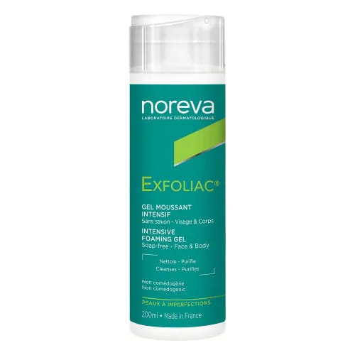 GEL MOUSSANT INTENSIF NOREVA ( VISAGE & CORPS ) PEAUX À IMPERFECTIONS NETTOIE – PURIFIE – APAISE 200 ML
