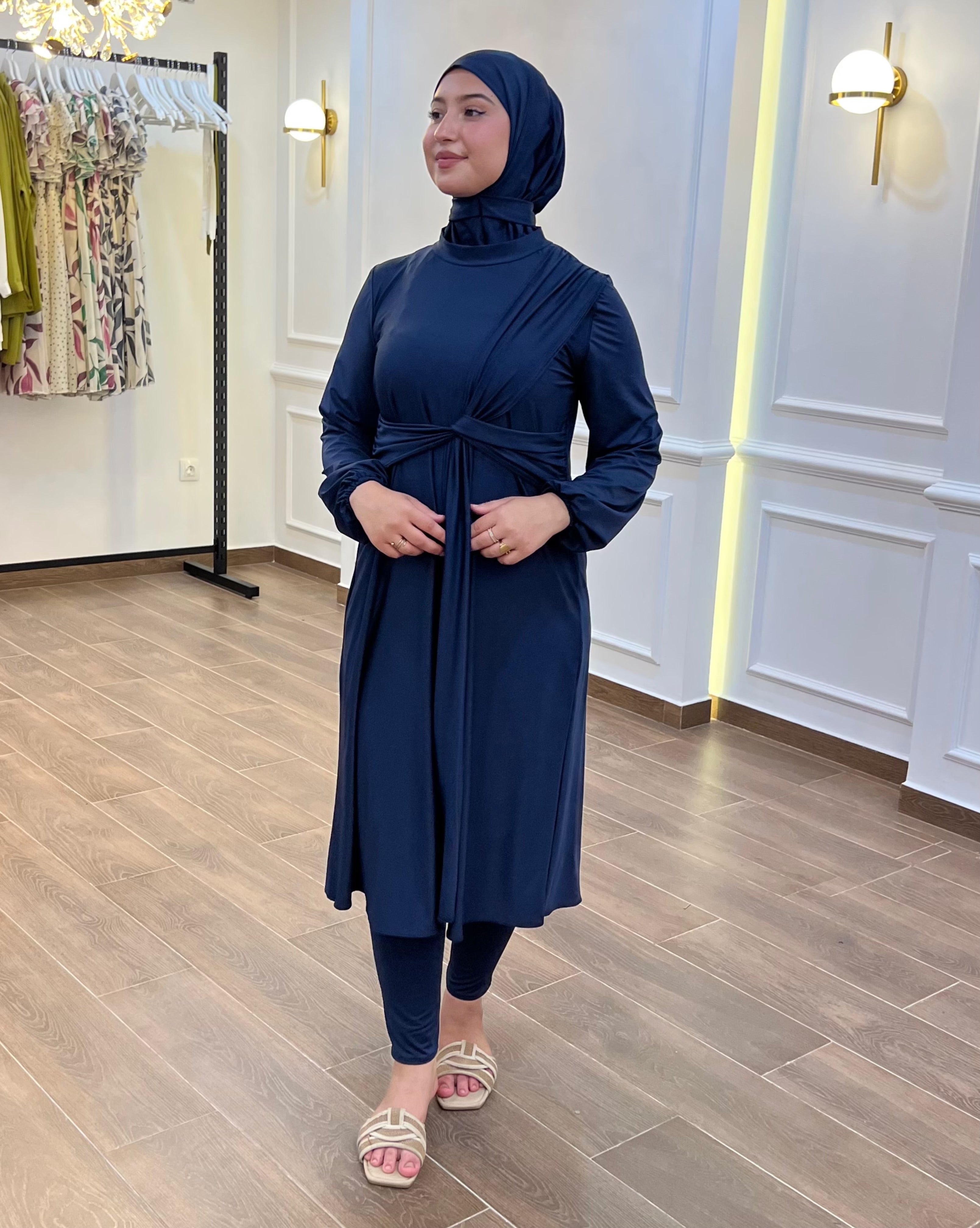 BURKINI SUMMER DION CLASSIC LONG BLEU ( 3 PIÈCES ) AVEC BOURSE DE RANGEMENT