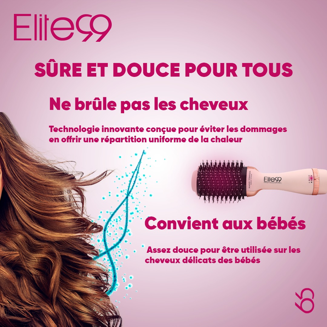 BROSSE SOUFFLANTE EN CERAMIC TRÈS PUISSANTE -PRO 1500W ELITE99- (ROSE Gold)