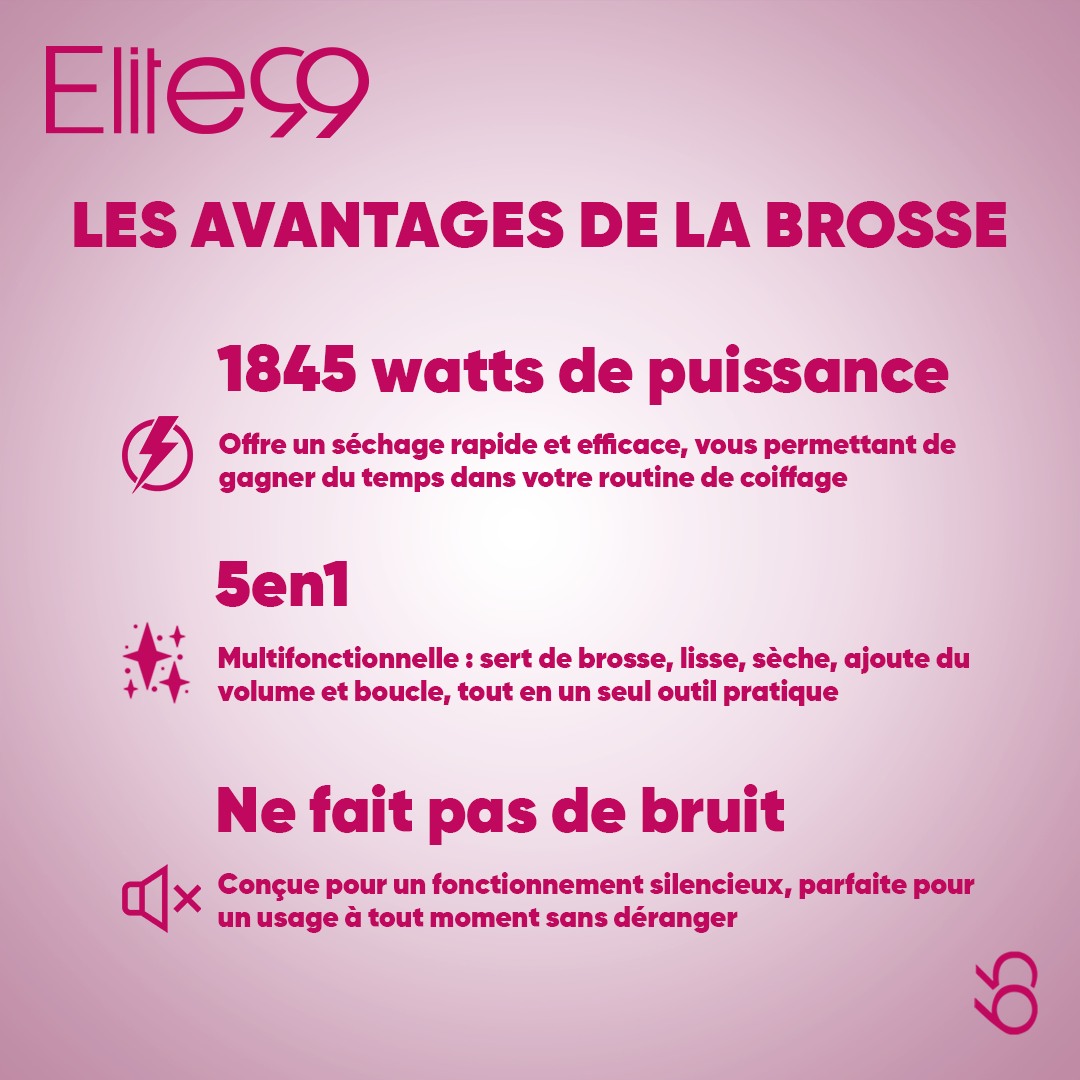 BROSSE SOUFFLANTE EN CERAMIC TRÈS PUISSANTE -PRO 1500W ELITE99- (ROSE Gold)