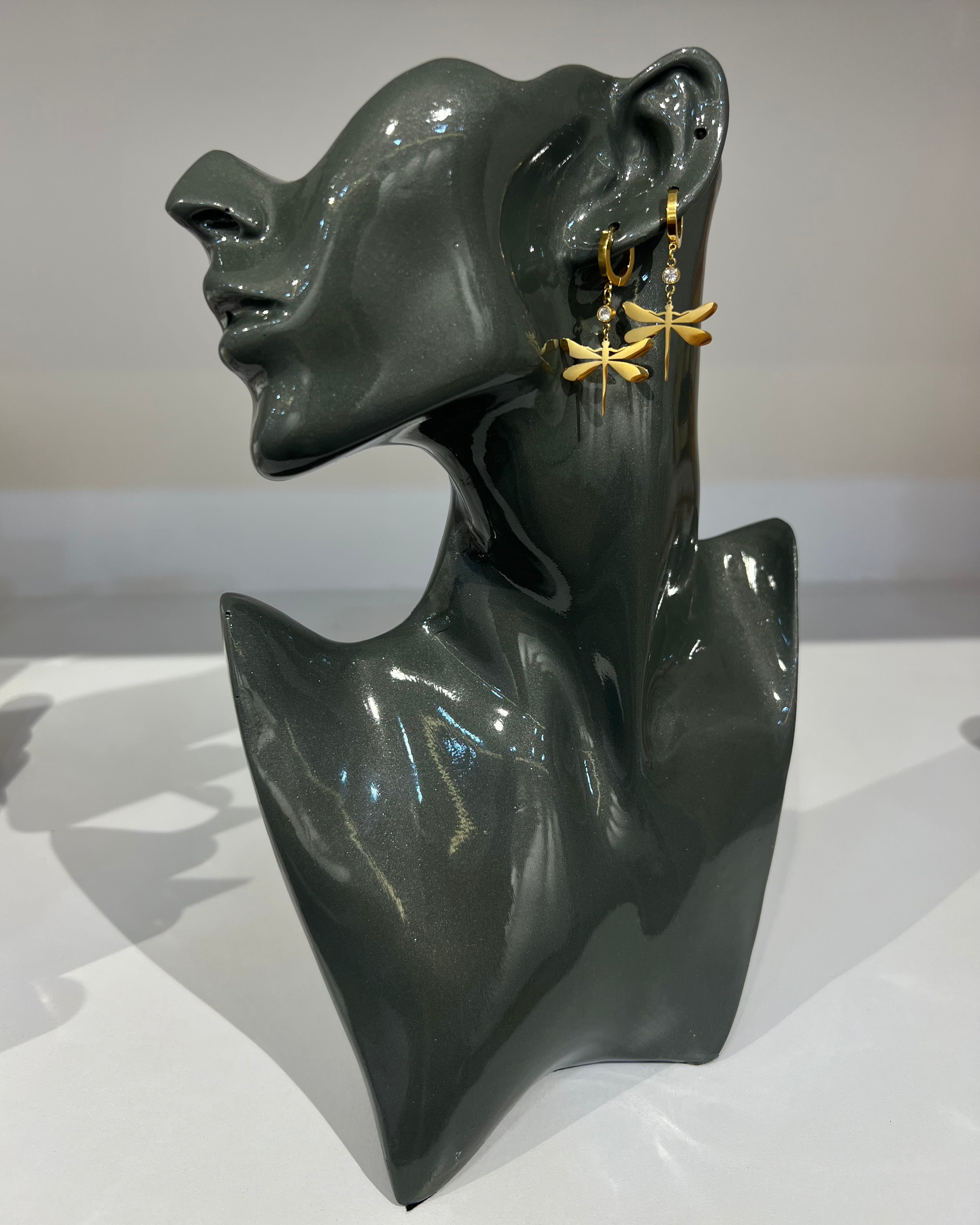 BOUCLES LIBELLULE GOLD EN ACIER INOXYDABLE