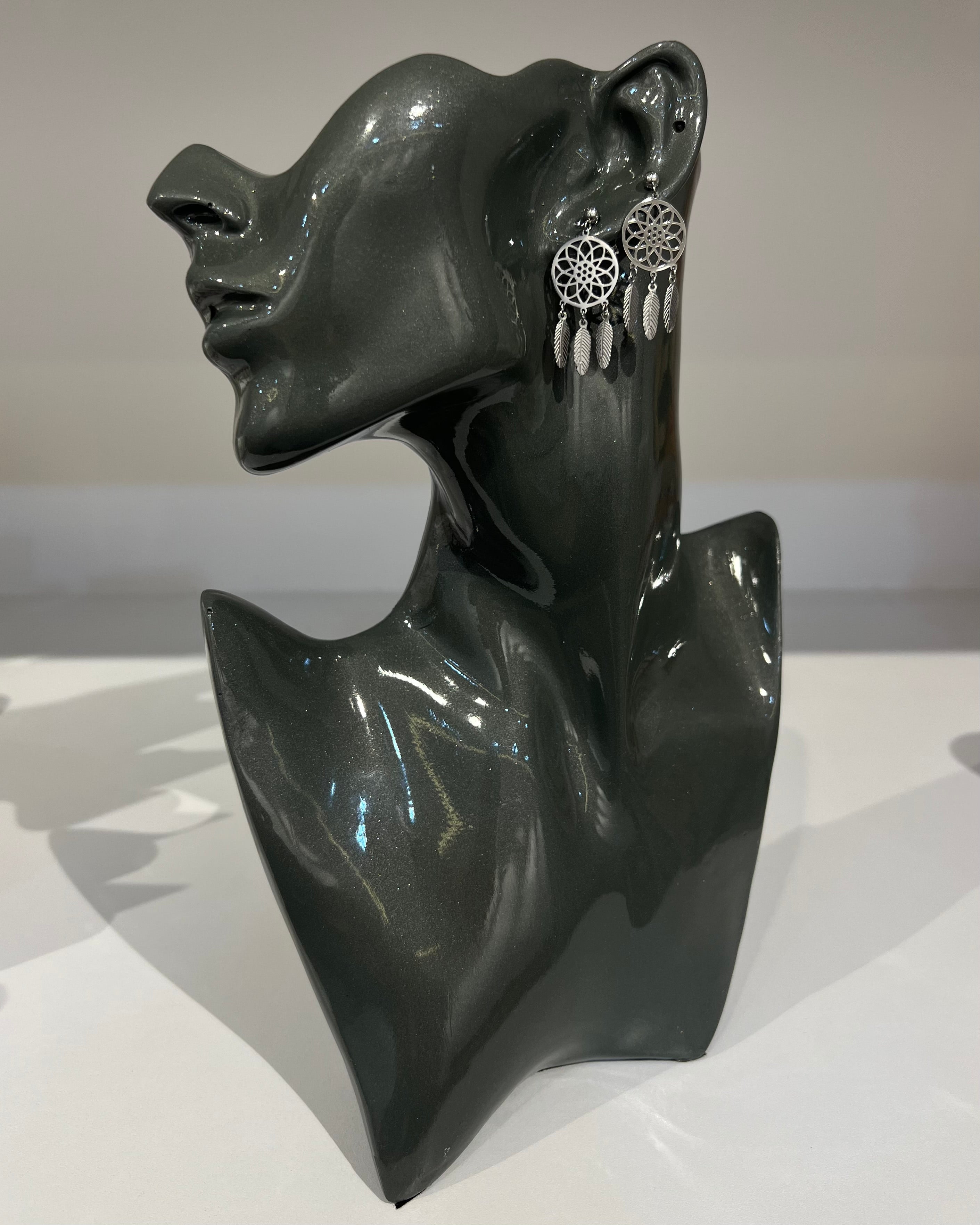 BOUCLES ATTRAPE REVE ARGENT EN ACIER INOXYDABLE