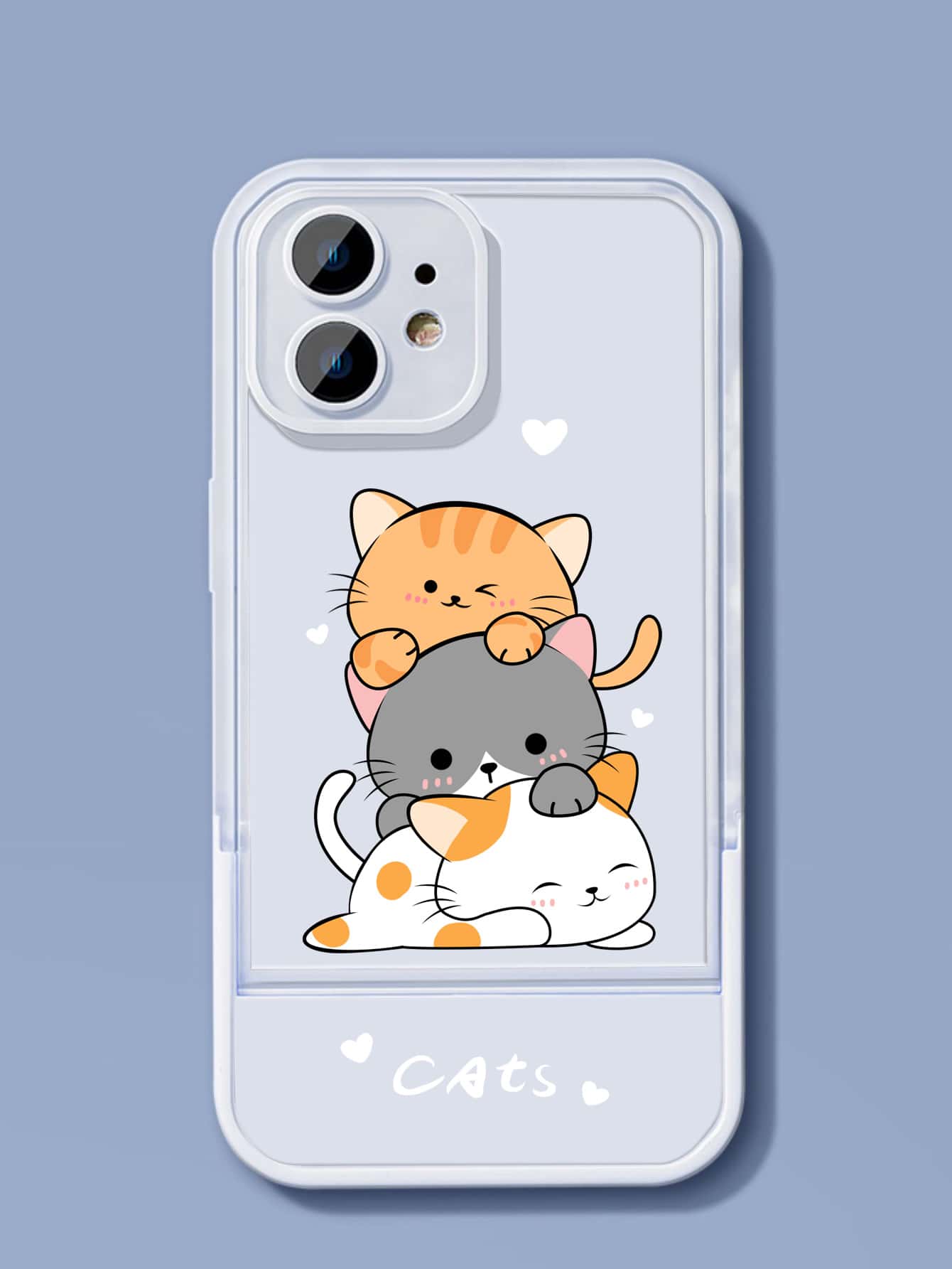 COQUE DE TÉLÉPHONE MOTIF CHATONS AVEC SUPPORT