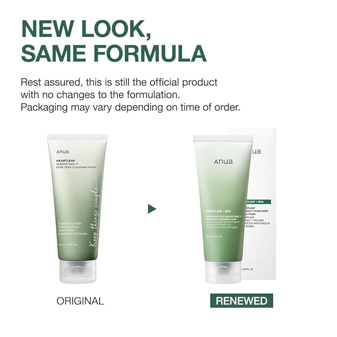 ANUA HEARTLEAF + BHA QUERCETINOL PORE DEEP CLEANSING FOAM 150ML (NEW)