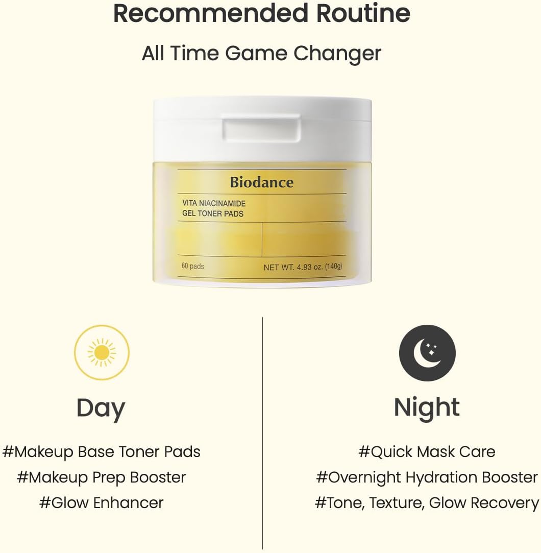 BIODANCE VITA NIACINAMIDE GEL TONER PAD 60 SHEETS