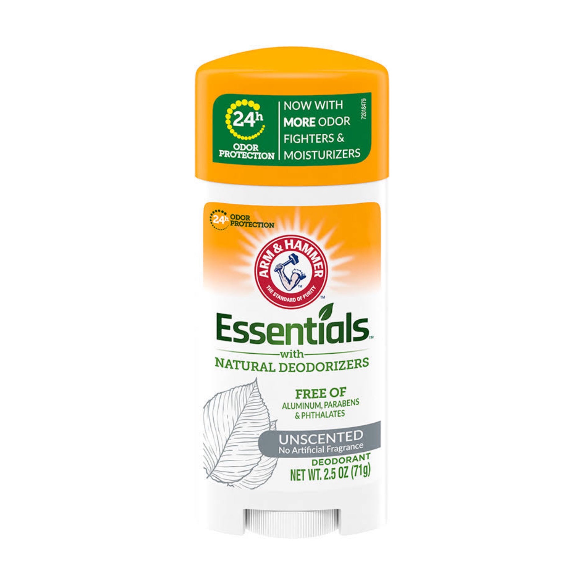 ARM&HAMMER ESSENTIALS NATURAL DEODORANT UNSCENTED SANS ALUMINIUM 71G