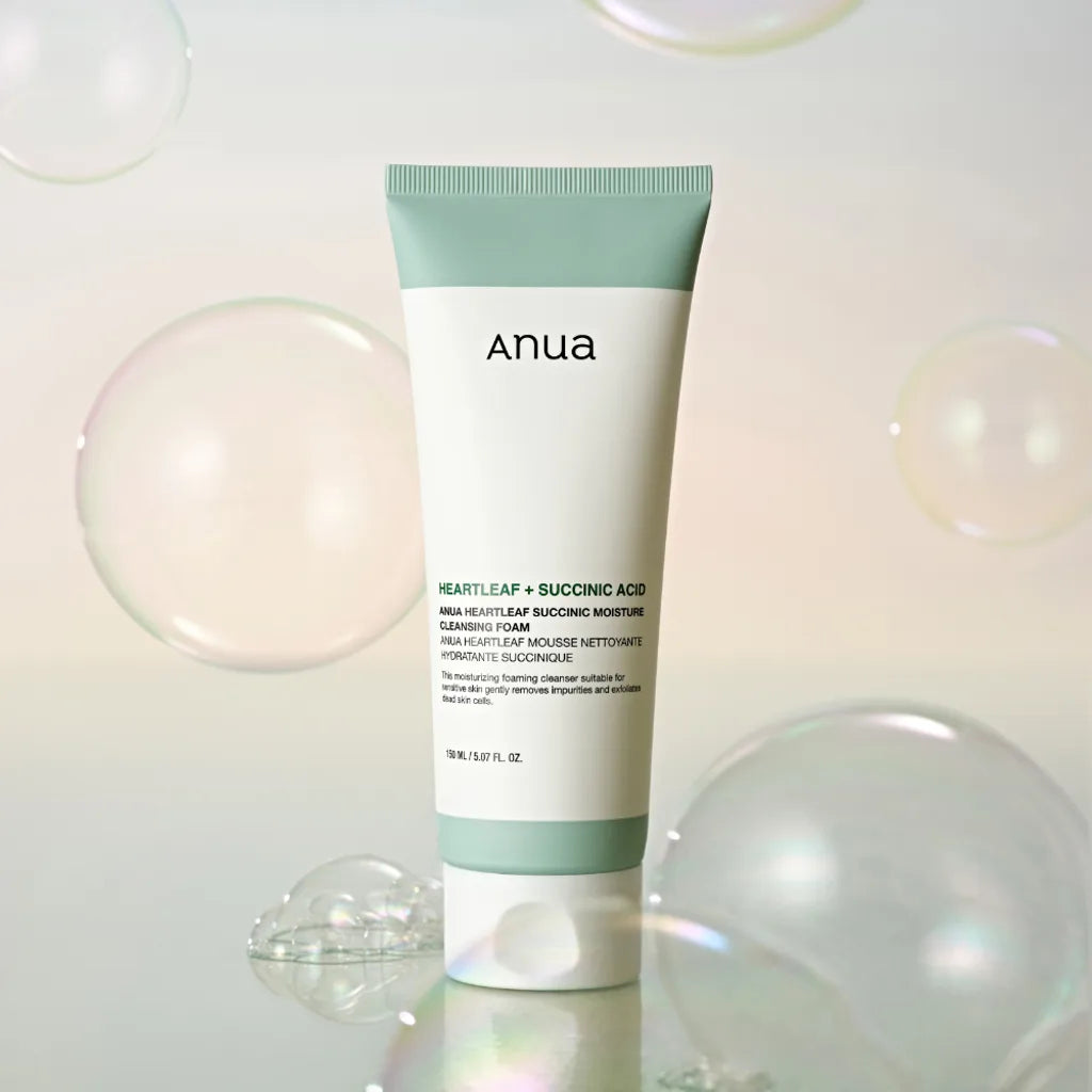ANUA HEARTLEAF SUCCINIC MOISTURE CLEANSING FOAM 150ML (NEW)