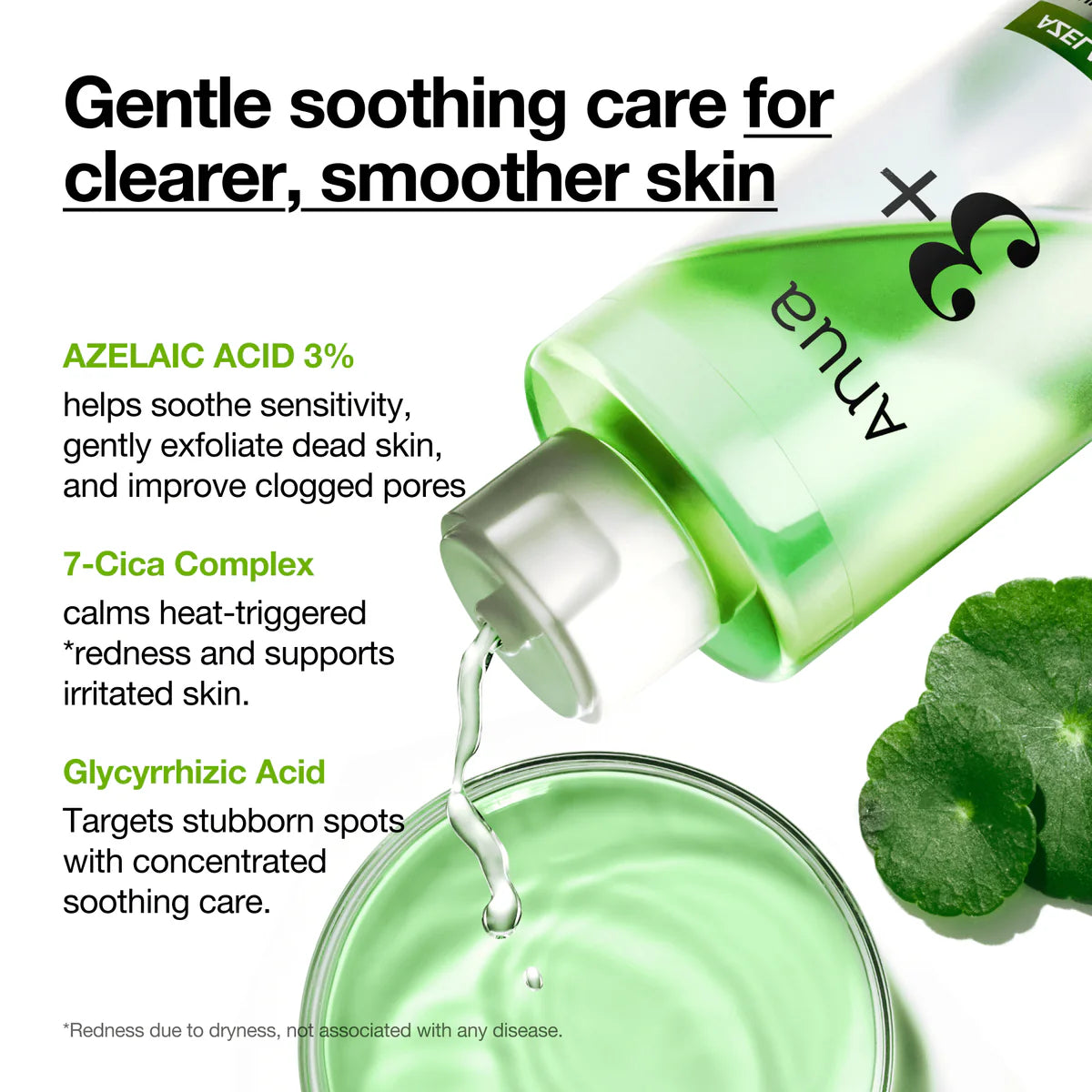 ANUA AZELAIC ACID 3% CICA SKIN CLARIFYING TONER JU