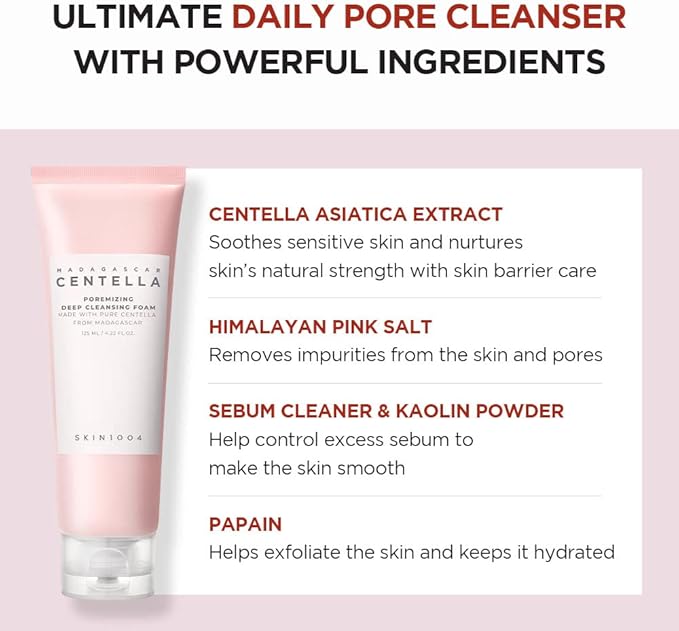 MADAGASCAR CENTELLA POREMIZING DEEP CLEANSING FOAM 125ML