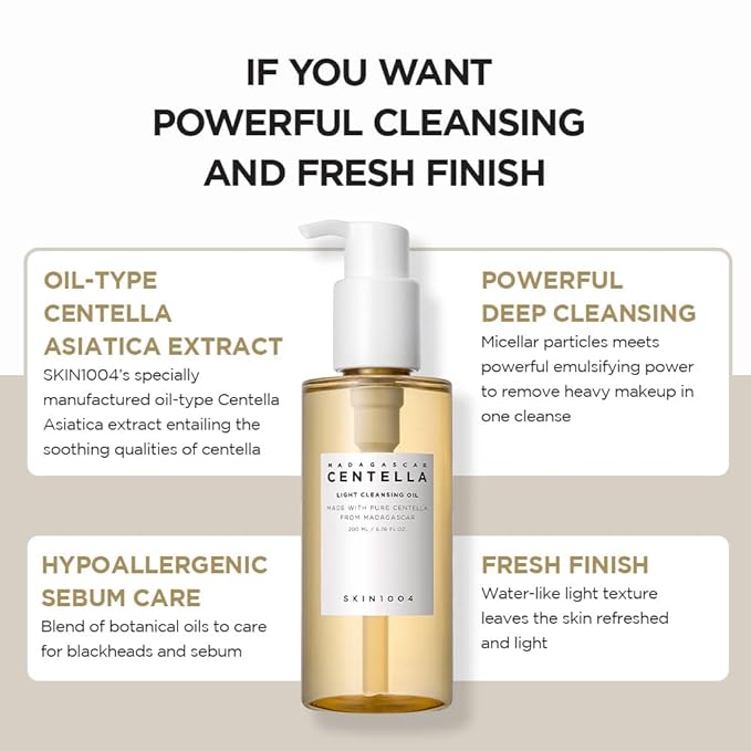 MADAGASCAR CENTELLA DOUBLE CLEANSER DUO (LIGHT CLANSING OIL + AMPOULE FOAM)