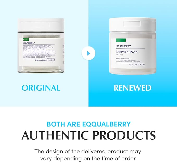 EQQUALBERRY SWIMMING POOL TONER PADS 220ML 70 PADS