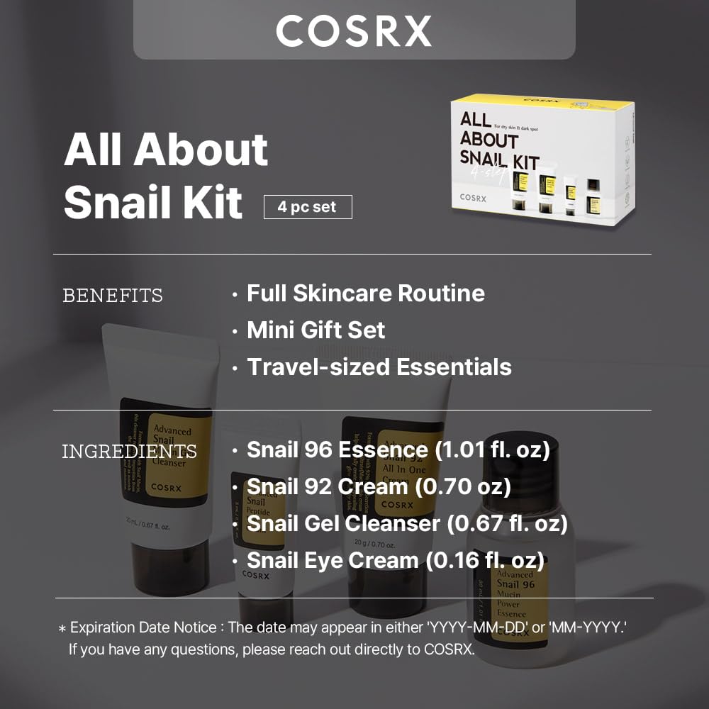 COSRX - ALL ABOUT SNAIL KIT - DISCOVERY SET 4 STEPS