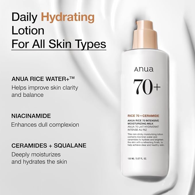 ANUA RICE 70+ INTENSIVE MOISTURIZING MILK 150ML