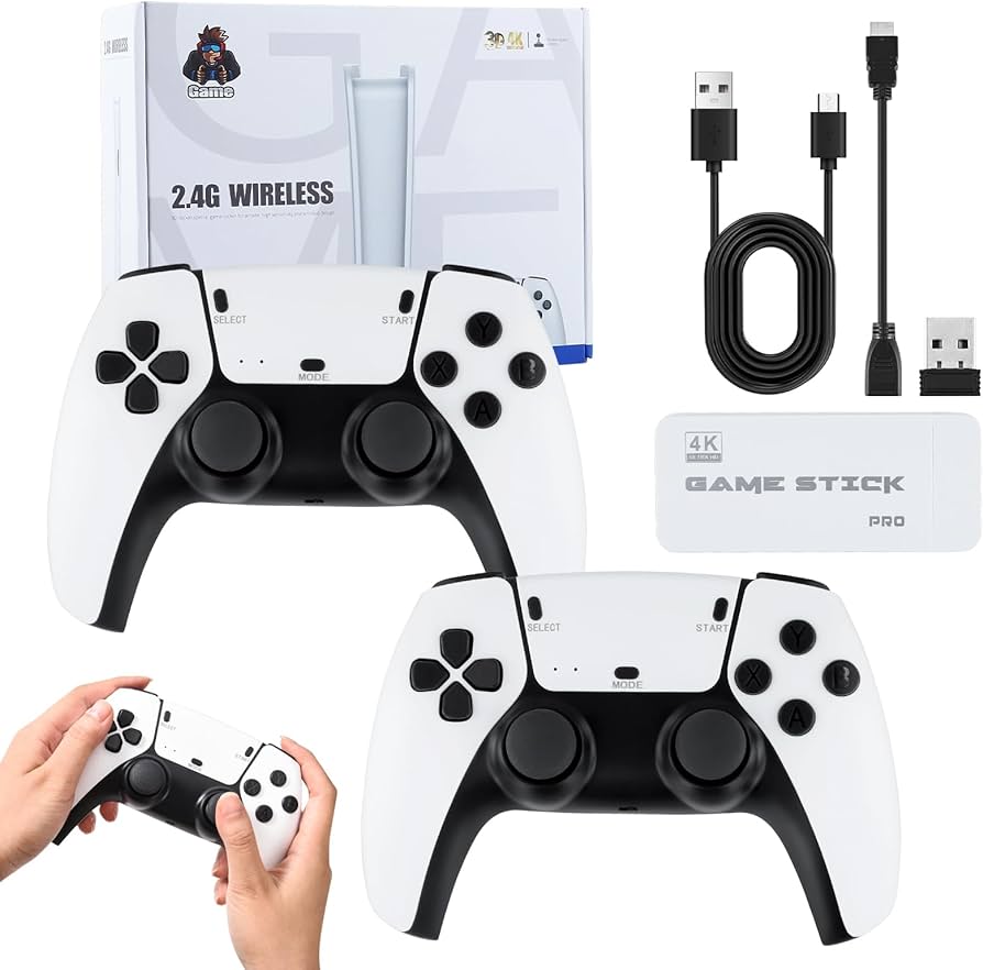 M15 GAME STICK PRO CONSOLE DE JEU VIDÉO 4K RÉTRO +20000 JEUX CLASSIQUES HD 4K AVEC 2 MANETTE SANS FIL