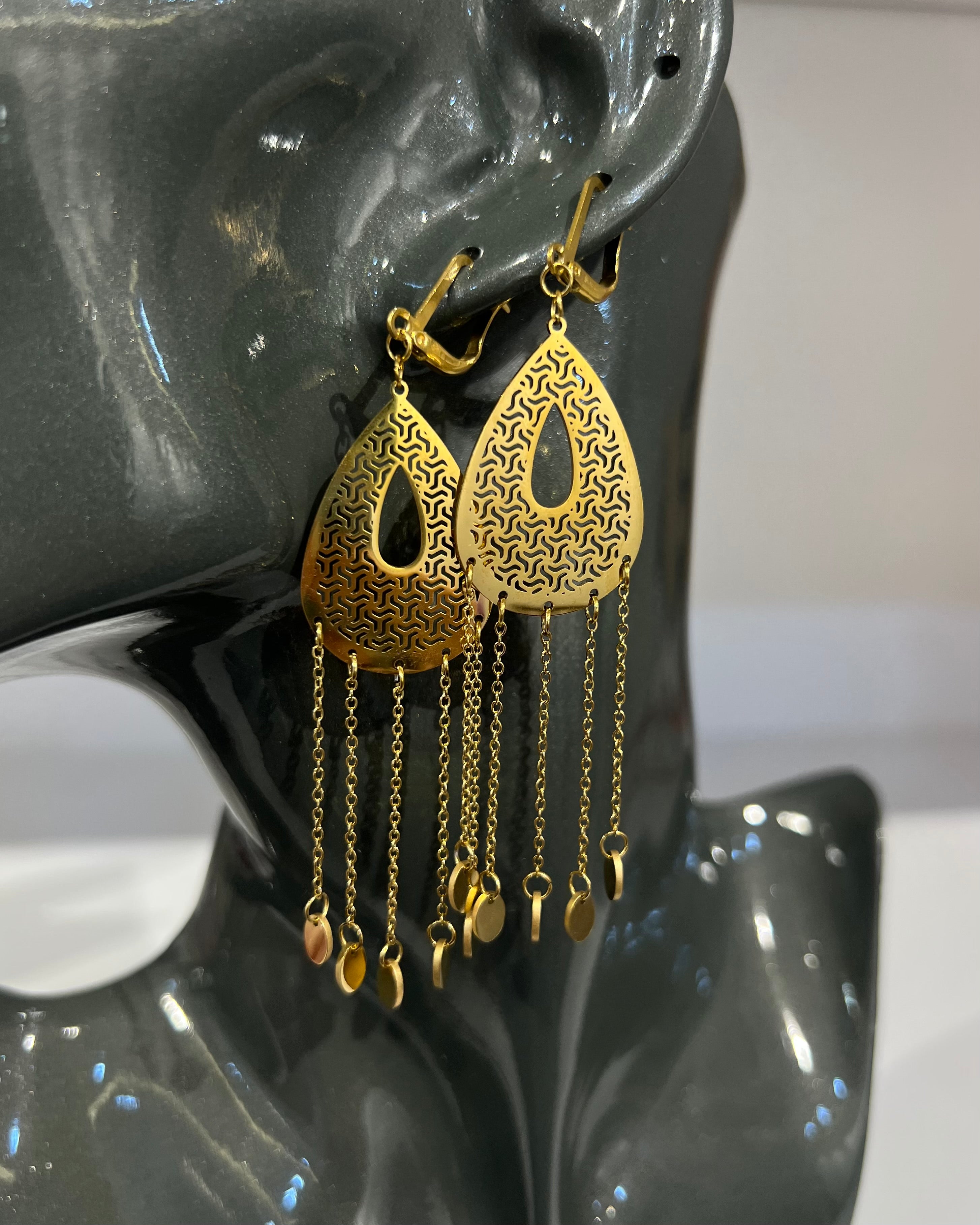 BOUCLES TOMBANTES GOLD EN ACIER INOXYDABLE