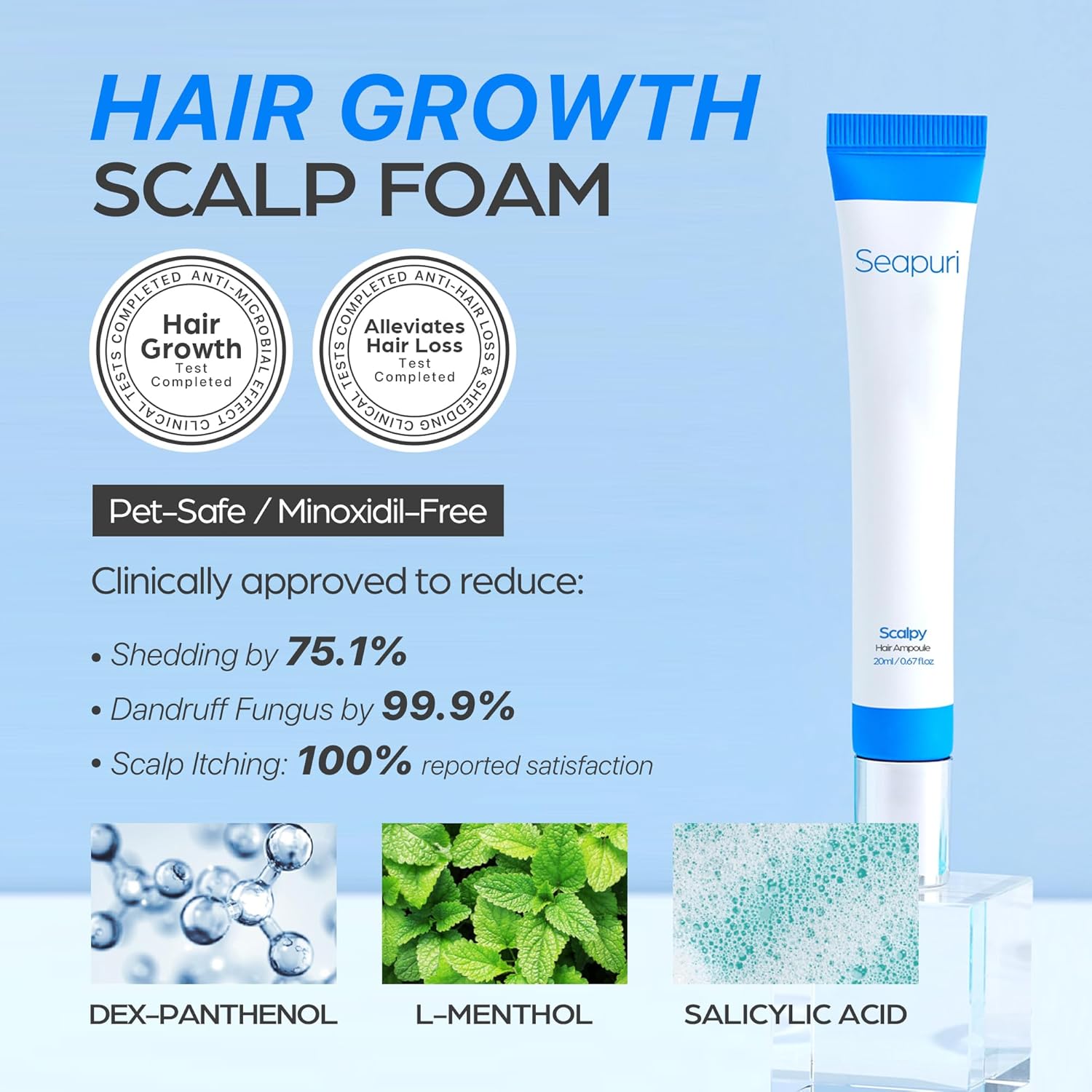 SEAPURI SCALPY HAIR GROWTH SERUM FOR LOSS HAIR 20ML