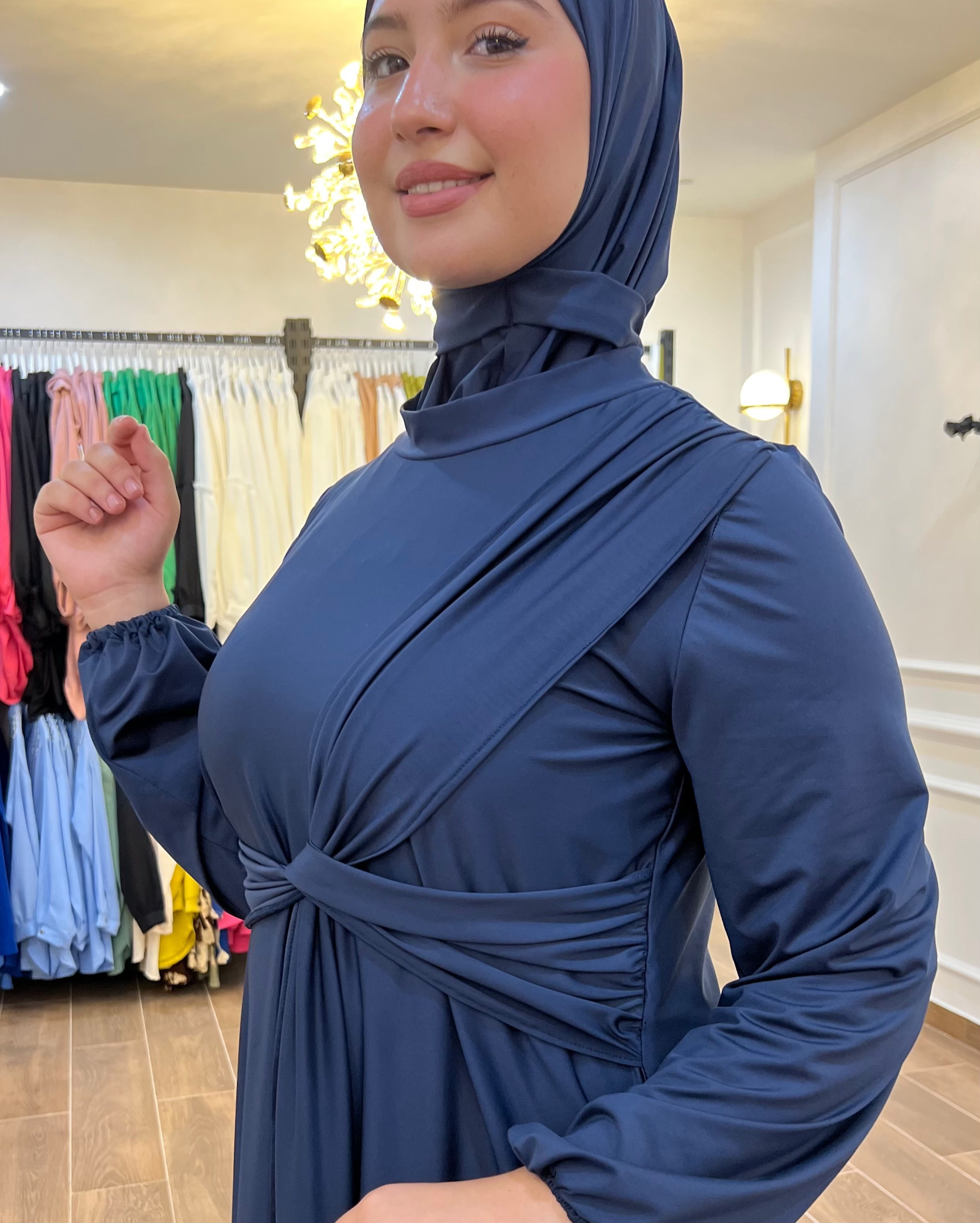 BURKINI SUMMER DION CLASSIC LONG BLEU ( 3 PIÈCES ) AVEC BOURSE DE RANGEMENT