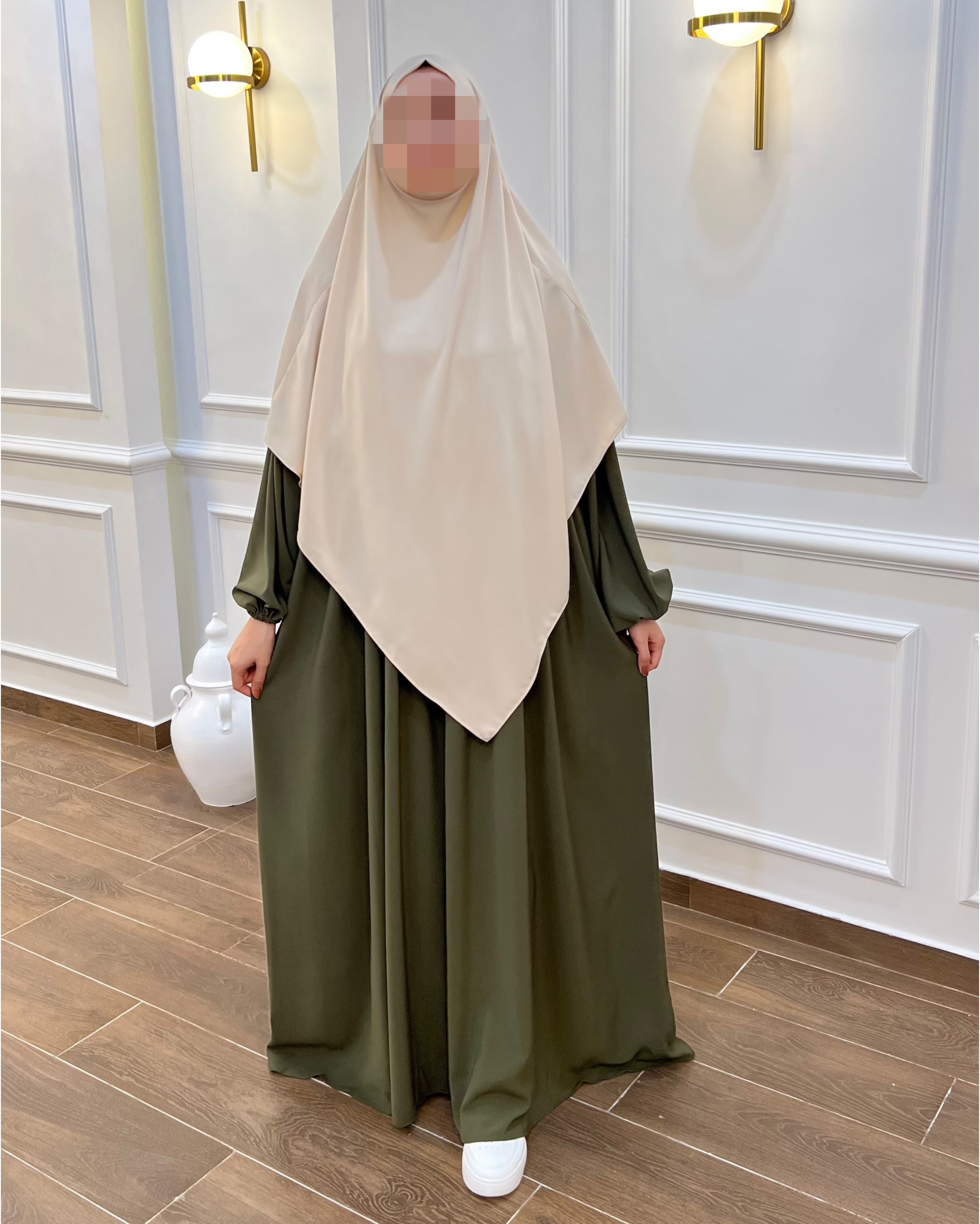 HIJAB CHAR3I TRÈS CONFORTABLE EN VERT BOUTEILLE