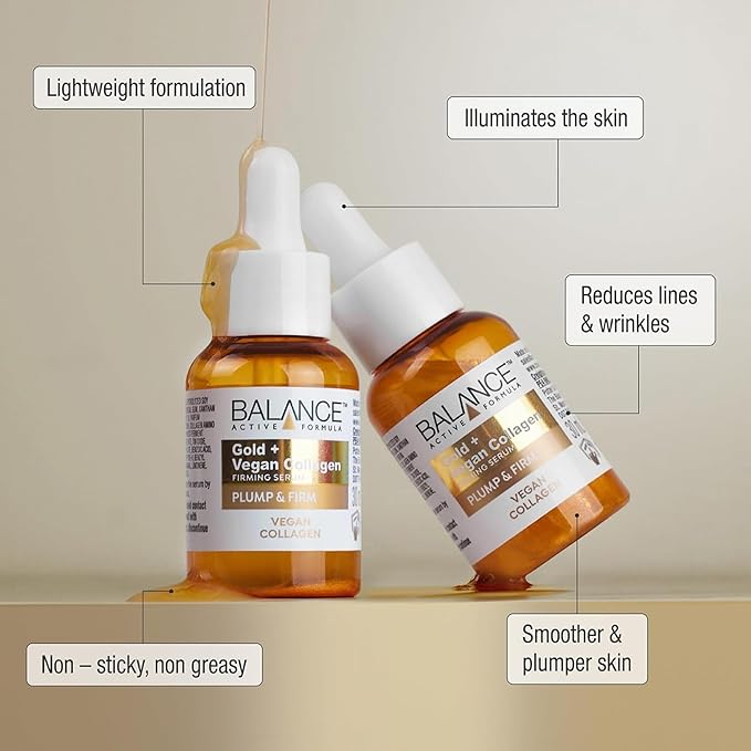 BALANCE ACTIVE FORMULA GOLD + VEGAN COLLAGEN PLUMP & FIRMING SERUM 30ML