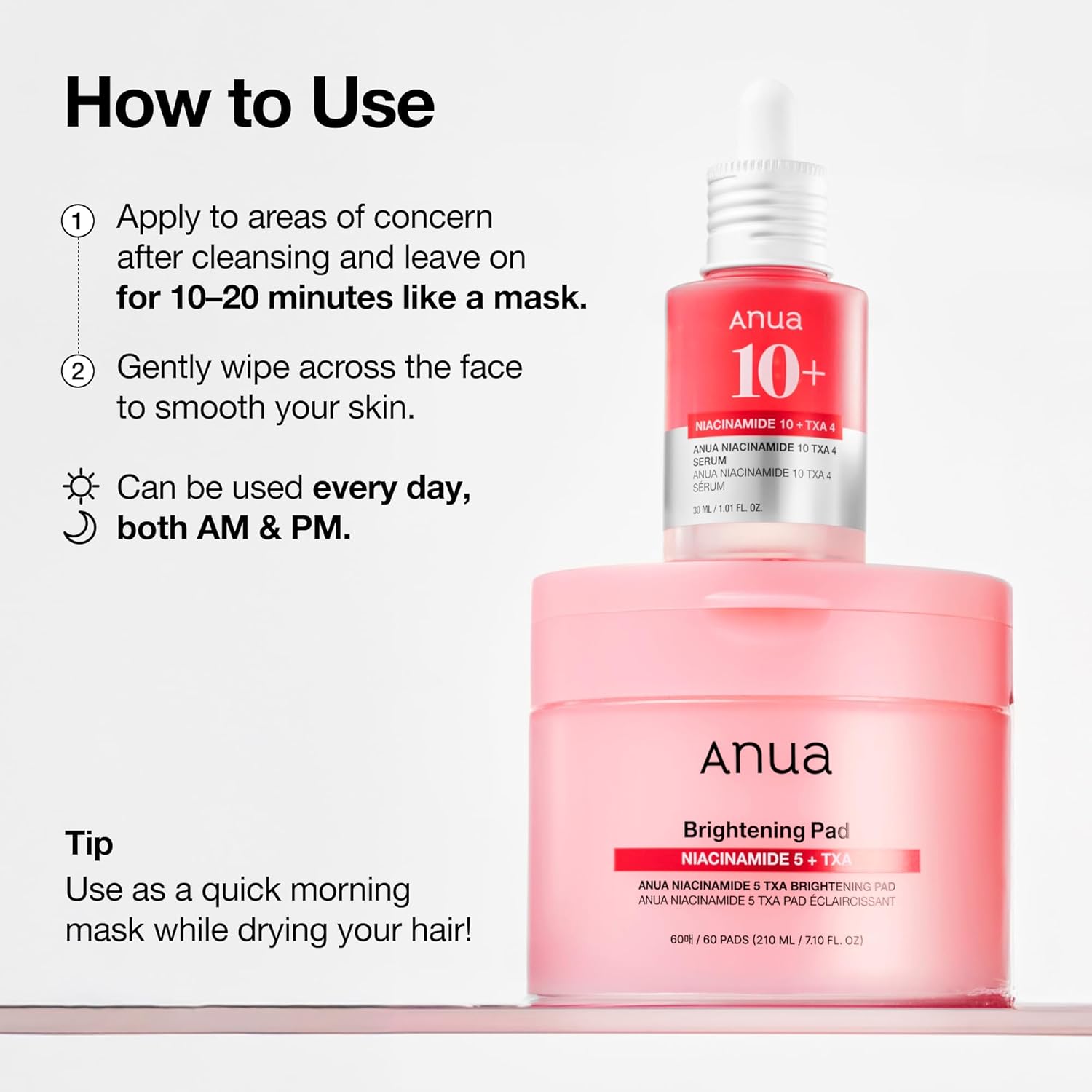 ANUA BRIGHTENING NIACINAMIDE 5+TXA 60 ML PADS 210 ML
