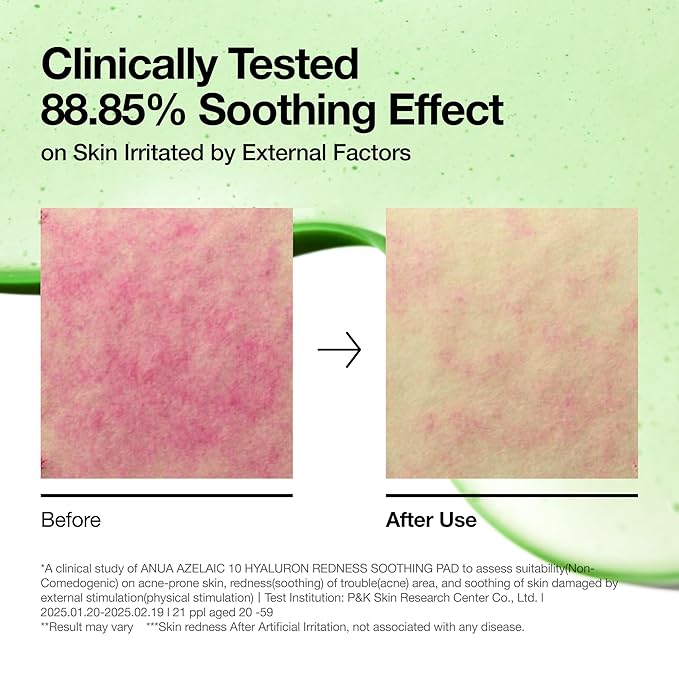 ANUA AZELAIC 10+ HYALURON REDNESS SOOTHING 90 PADS 230 ML