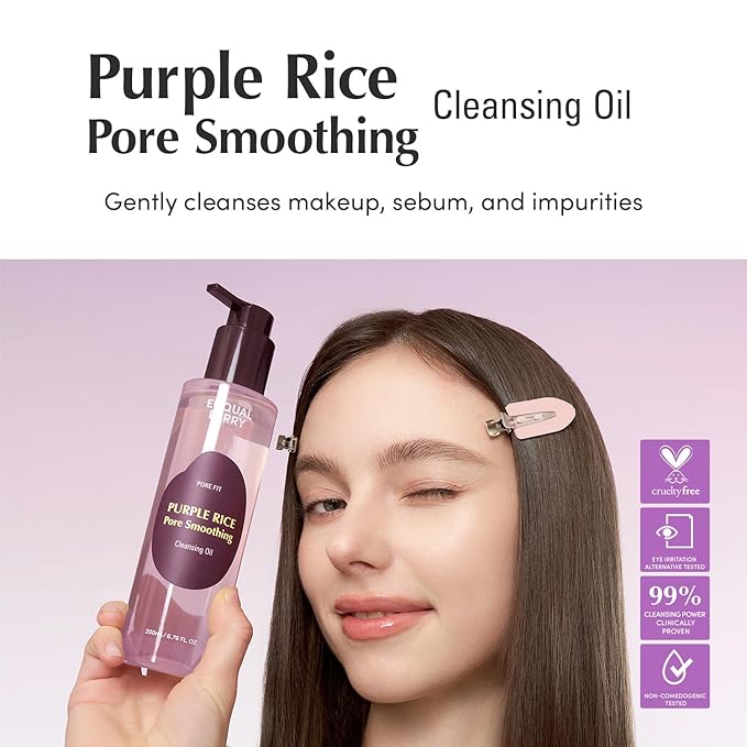 EQQUALBERRY PURPLE RICE PORE SMOOTHING CLEANSING OIL 200ML