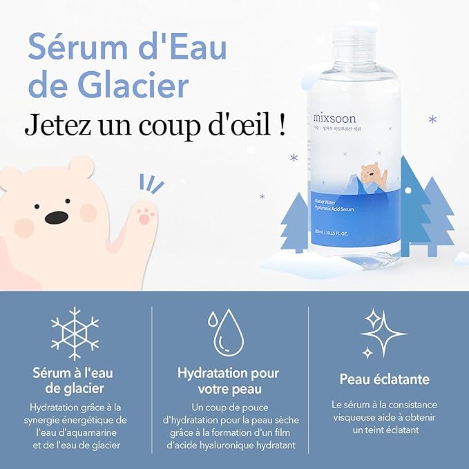 MIXSOON - SÉRUM À L'ACIDE HYALURONIQUE À L'EAU DE GLACIER - 300ML