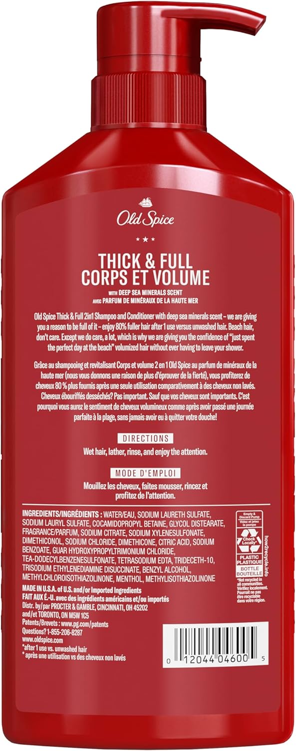 OLD SPICE THICK AND FULL 2IN1 SHAMPOO AND CONDITIONER FOR MEN 650 ML