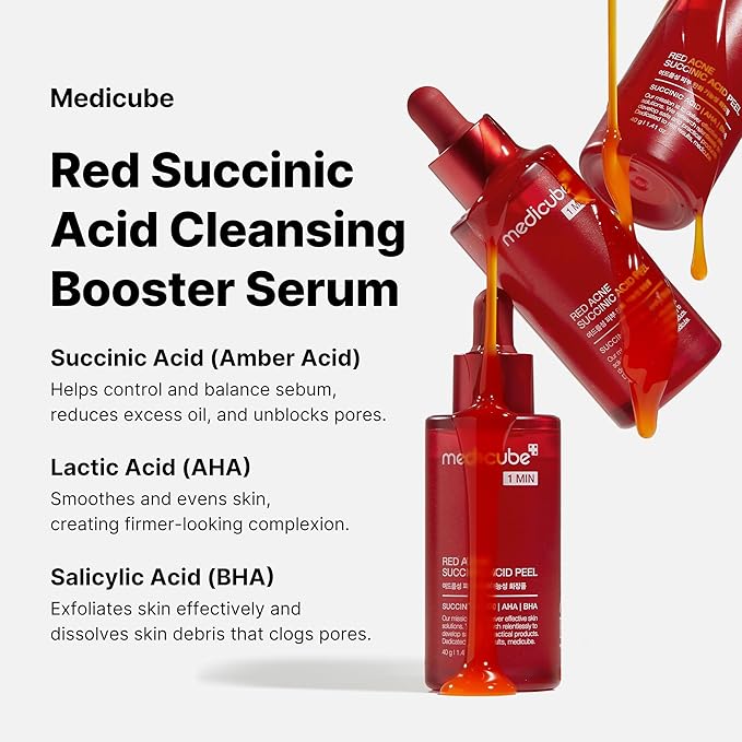 MEDICUBE 1 MINUTE RED ACNE SUCCINIC ACID PEEL 40 G