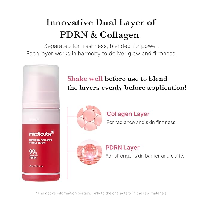 MEDICUBE PINK PDRN COLLAGEN BUBBLE SERUM 95 ML