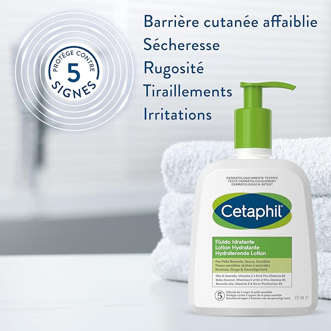 CETAPHIL LOTION HYDRATANTE PEAUX SENSIBLES SÈCHES À NORMALES 237ML