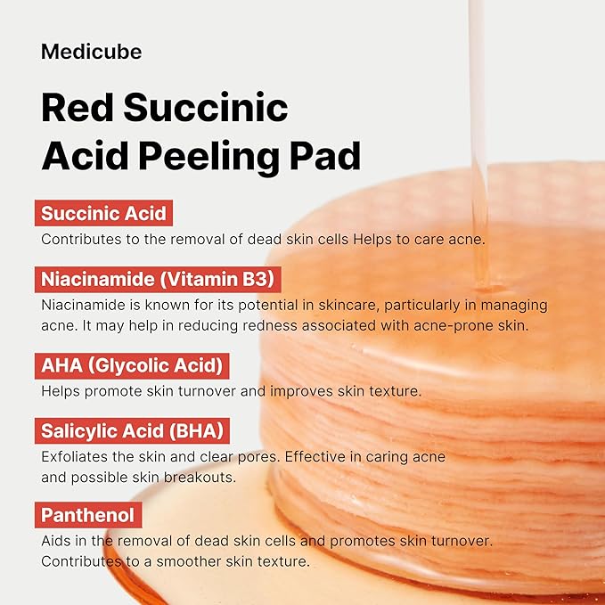 MEDICUBE RED SUCCINIC ACID PEELING PADS 155G