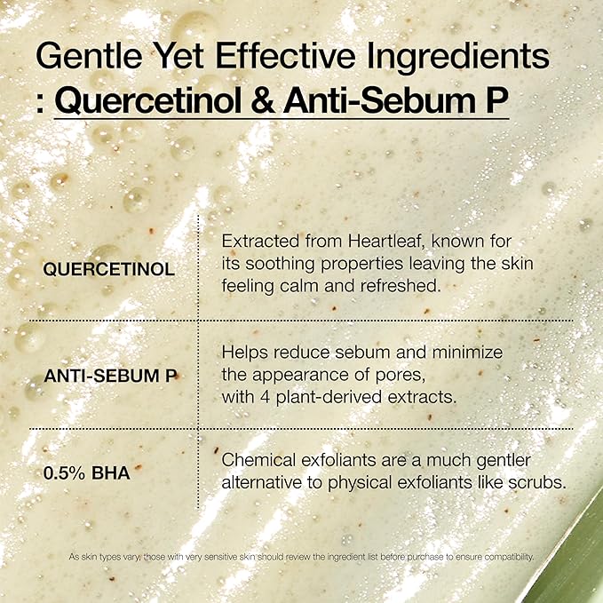 ANUA HEARTLEAF + BHA QUERCETINOL PORE DEEP CLEANSING FOAM 150ML (NEW)