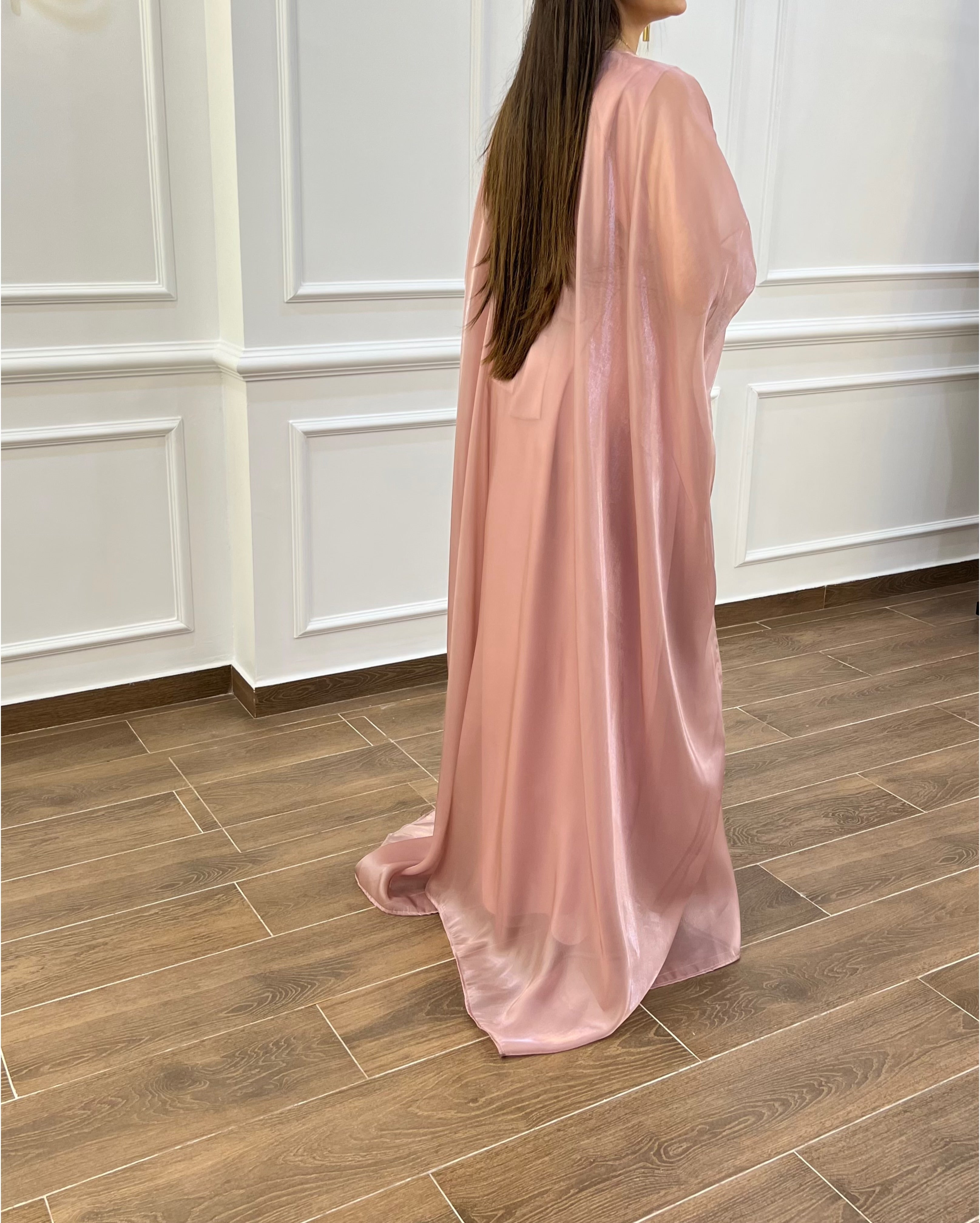 ROBE ORGANZA TRÈS CLASSE COULEUR BOIS DE ROSE FONCÉ