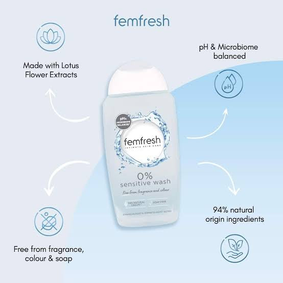 FEMFRESH 0% SENSITIVE WASH 250ML
