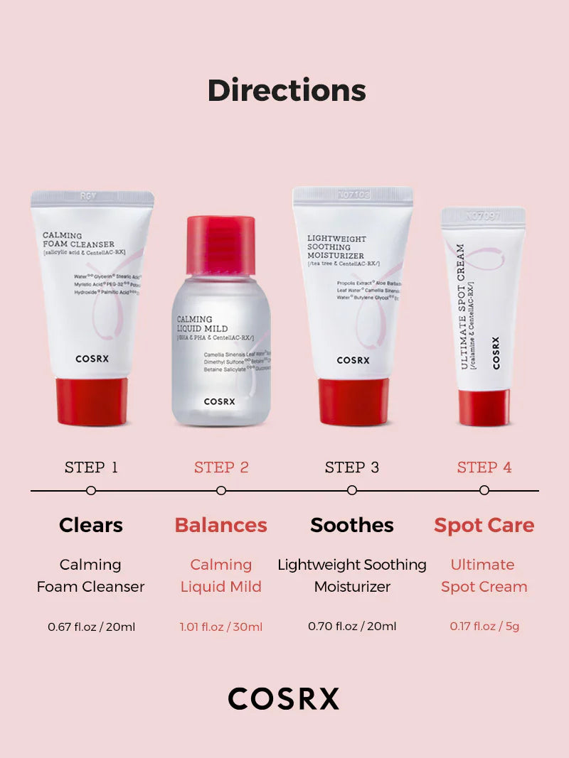 COSRX - ACNE HERO KIT MILD - DISCOVERY SET 4 STEPS
